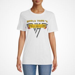 Van Halen World Tour' 81 metal rock Official Boyfriend style T-Shirt L NWT